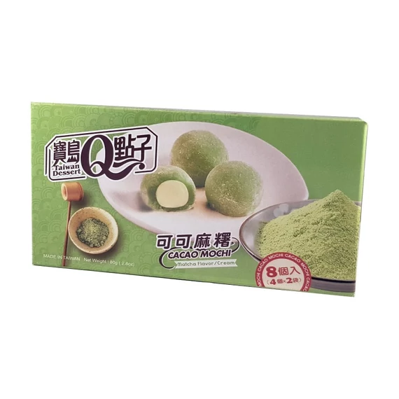 TaiWan Q márkájú matcha ízű Mico Mochi 80g