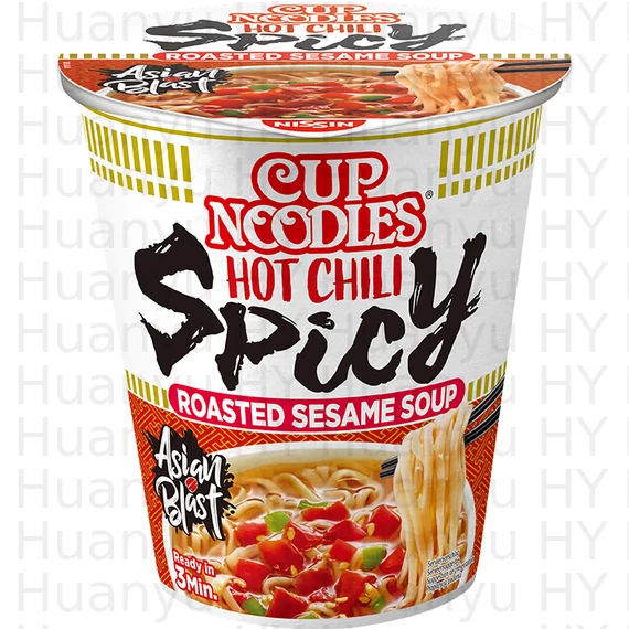 Nissin csésze tészta csípős chilis csípős pörkölt szezámleves 66g